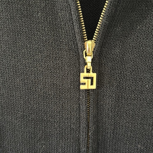 St. John Sport Black and Gold Knit Military Style Zip Up Sweater - P/XS - Picture 3 of 9